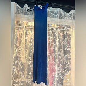 Line & Dot Blue Tank Midi Dress Size Small Stretchy and Sparkly Worn Once